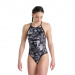 Damen-Badeanzug Arena Icons Swimsuit Fast Back All Over Multi/Asphalt/Black