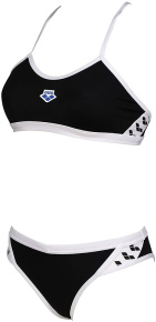 Arena Icons Bikini Cross Back Solid Black/White