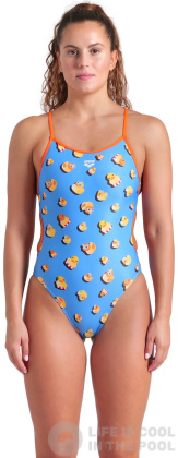 Arena Ducks Swimsuit Lace Back Turquoise Multi/Team Orange 